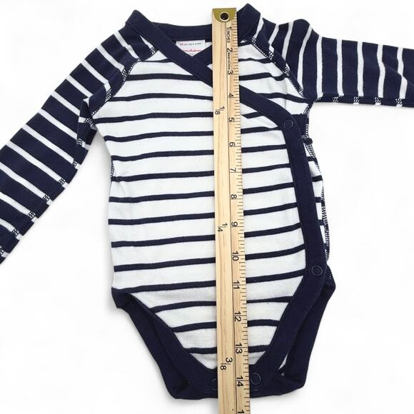 Hanna Andersson Baby Side Snap Organic Cottonβ Bodysuit Unisex Navy Stripe 3-6M - Picture 7 of 7